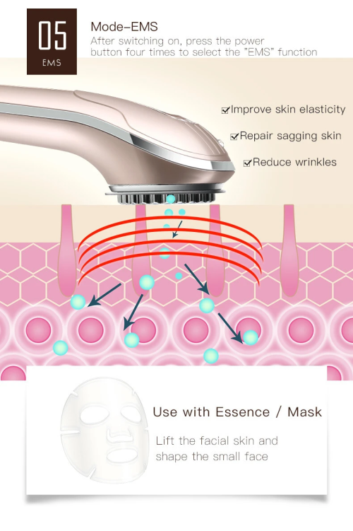 KD9905 Electric Muscle Stimulation Multiple Functions RF/EMS Anti Aging Beauty Equipment for Men and Women