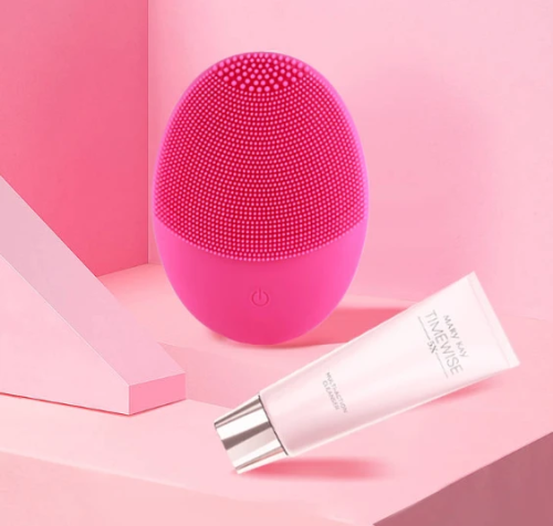 SAIN Portable Rechargeable Waterproof Electric Deep Cleansing Silicone Facial Cleansing Brush