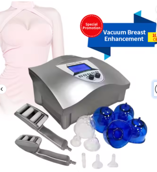 l Breast Massage Device Vibration Vacuum Roller System with Enlargement Cups for Feminine Care