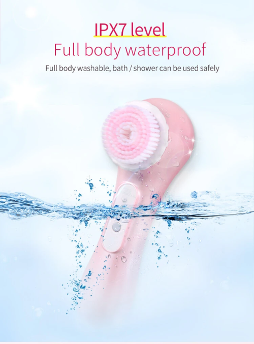 IPX7 Waterproof Facial Cleansing Brush Sonic Massager Cleaner Brush Silicone Electric Face Brush Cleanser
