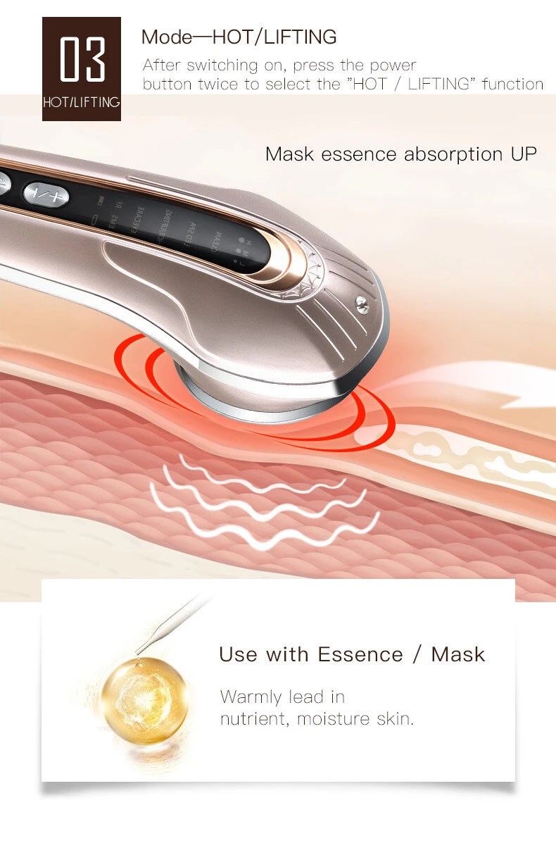 KD9905 Electric Muscle Stimulation Multiple Functions RF/EMS Anti Aging Beauty Equipment for Men and Women